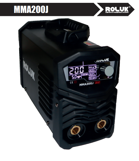 Aparelho soldadura Inverter MMA200J 220V Roluk
